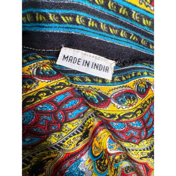 Vibrant Multicolor V-Neck Maxi Dress – Boho Style, Made in India -One Size - Picture 10 of 14